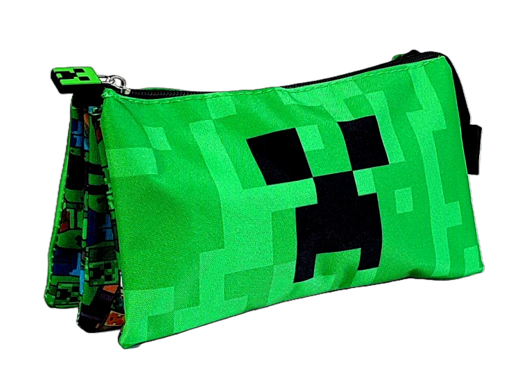 Saszetka 3 komory Minecraft Face 21 x 11 x 3.5 cm.