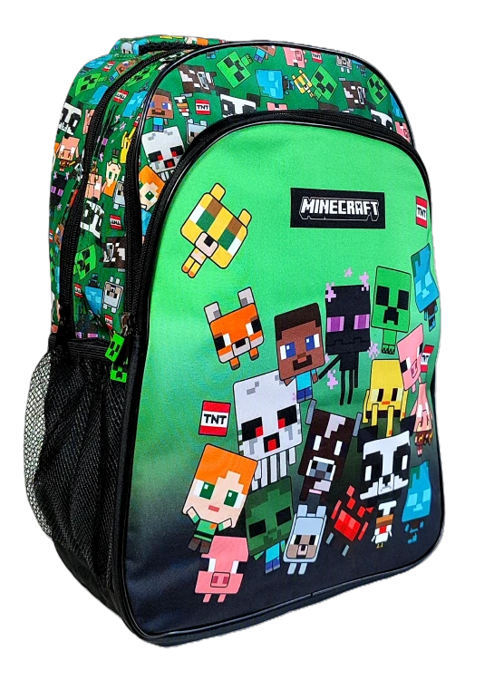 Dwukomorowy plecak szkolny Minecraft Characters - 42 x 31 x 16 cm