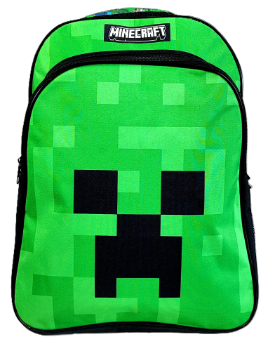 Dwukomorowy plecak szkolny Minecraft Face - 42 x 31 x 16 cm