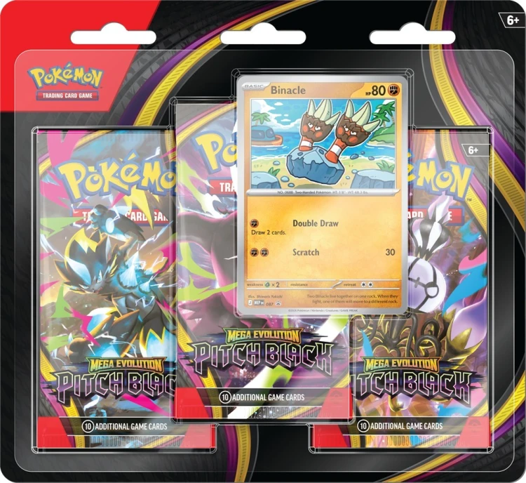 Pokémon TCG: Mega Evolution - Pitch Black - 3-Pack Blister - Binacle