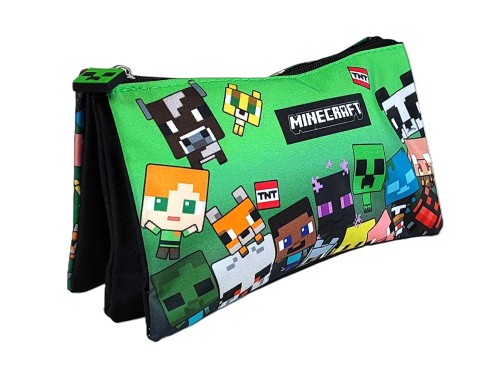 Saszetka 3 komory Minecraft Characters 21 x 11 x 3.5 cm.