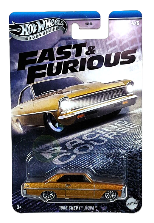 4/5 Hot Wheels Silver Fast and Furious - 1966 Chevy Nova