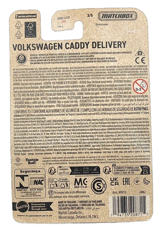 3/5 Matchbox - Volkswagen Caddy Delivery