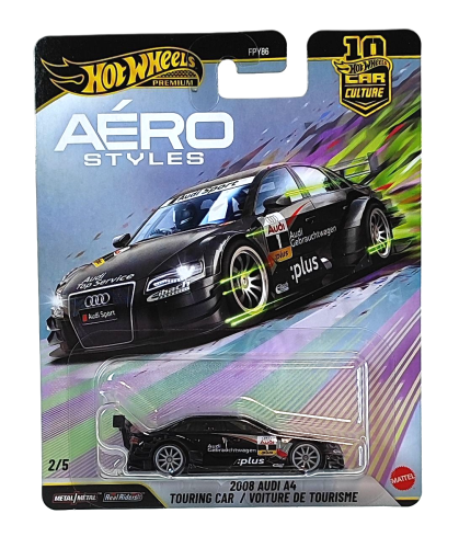 2/5 Hot Wheels Premium Aero Styles - 2008 Audi A4 Topuring Car