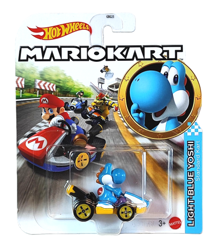 Hot Wheels Mario Kart -Light-Blue Yoshi Standard Kart