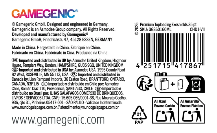 Gamegenic: Premium Toploading Exoshields 35PT (25szt) - standardowe