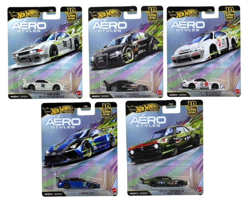 Komplet 5 samochodów Hot Wheels Premium Aero Styles FPY86