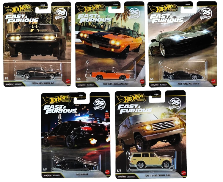 Komplet 5 samochodów Hot Wheels Premium Fast & Furious HNW46