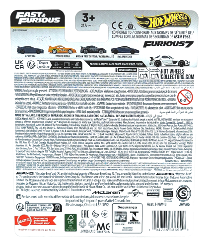 2/5 Hot Wheels Premium Fast & Furious - Mercedes-Benz SLS AMG Coupe Black Series