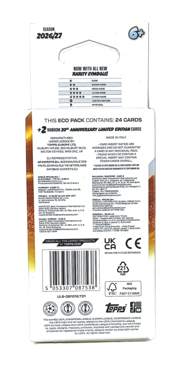 Topps Match Attax 20th Anniversary 2026/27 Eco Pack