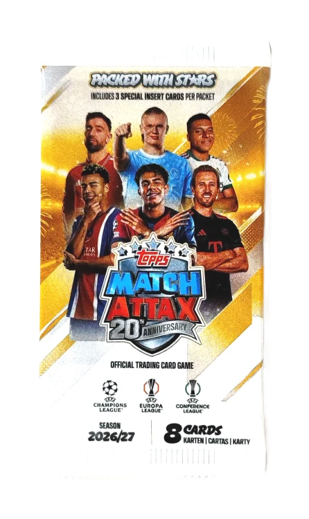 Saszetka z kartami Topps Match Attax 20th Anniversary 2026/27