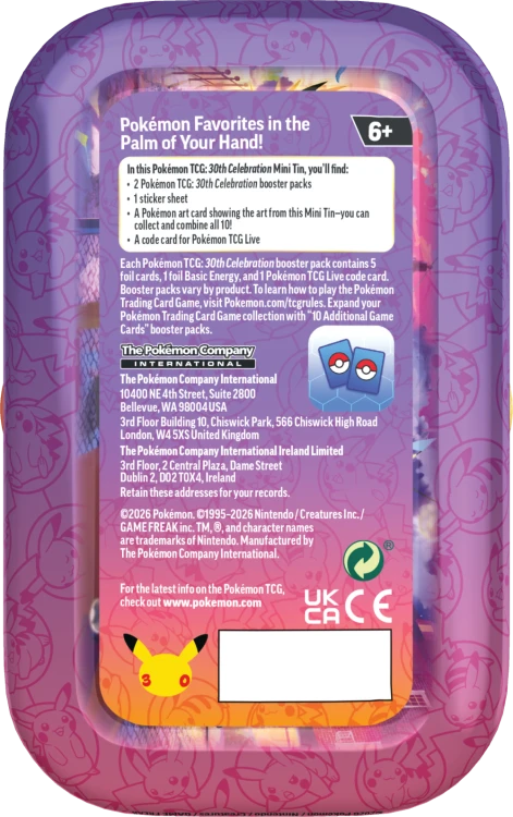 Pokémon TCG: 30th Celebration - Mini Tin - Night - Pikachu
