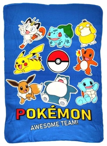 Miękki kocyk Pokémon Awesome Team 100 x 140 cm