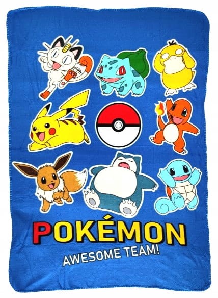 Miękki kocyk Pokémon Awesome Team 100 x 140 cm