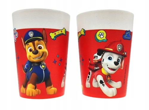 Zestaw 2 czerwonych kubków Psi Patrol 230 ml.