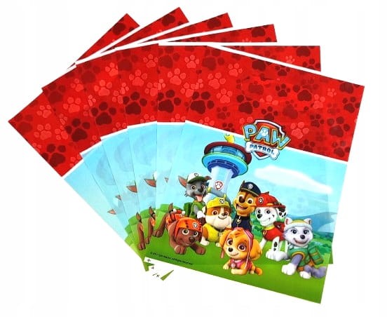 Torebki foliowe urodzinowe Psi Patrol 6 szt.