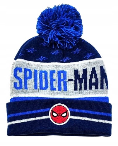 Zimowa niebieska czapka Spider-Man - 54 cm.
