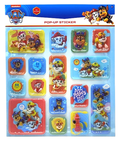 Naklejki wypukłe Psi Patrol 16 sztuk