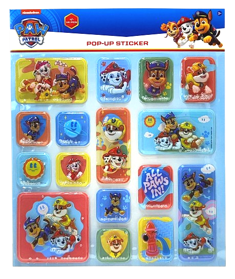 Naklejki wypukłe Psi Patrol 16 sztuk