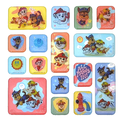 Naklejki wypukłe Psi Patrol 16 sztuk