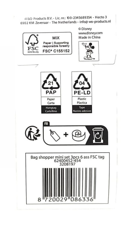 Torebki na słodycze /upominek Disney Myszka Miki 3 szt
