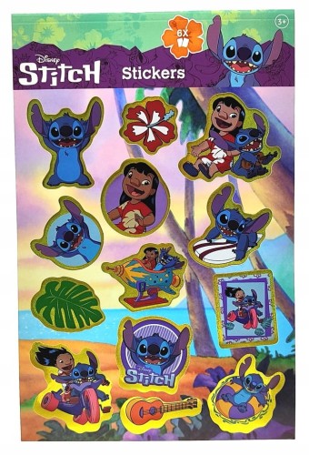 Naklejki holo Disney Stitch - 6 arkuszy.