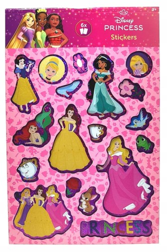 Naklejki holo Disney Księżniczki - 6 arkuszy.
