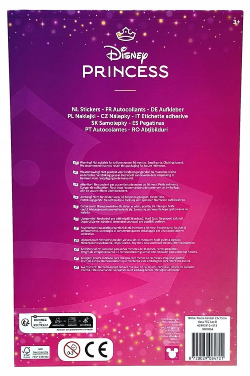 Naklejki holo Disney Księżniczki - 6 arkuszy.