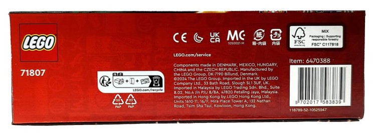 LEGO Ninjago Mech żywiołu technologii Sory 71807