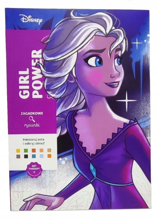 Art therapy Kolorowanka antystresowa Disney. Girl power Zagadkowe rysunki
