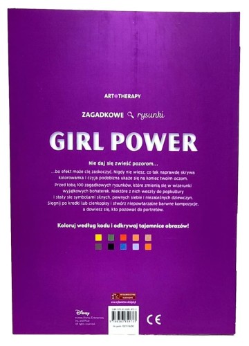 Art therapy Kolorowanka antystresowa Disney. Girl power Zagadkowe rysunki
