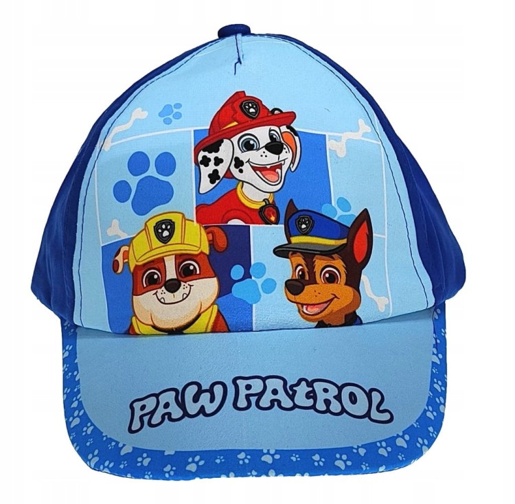 Niebieska czapka z daszkiem Psi Patrol Chase, Marshall, Rubble - 53 cm