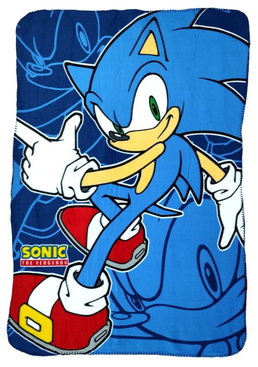Niebieski miękki kocyk Sonic The Hedgehog 100 x 140 cm