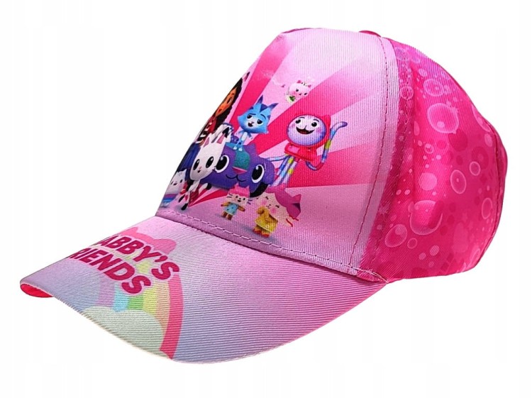 Różowa czapka z daszkiem Koci domek Gabi - 53 cm