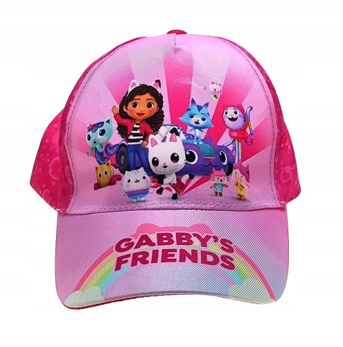 Różowa czapka z daszkiem Koci domek Gabi - 53 cm