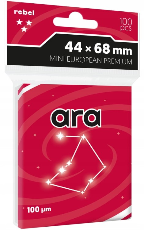 Koszulki na karty Rebel (44x68 mm) Ara Mini European Premium - 100 sztuk