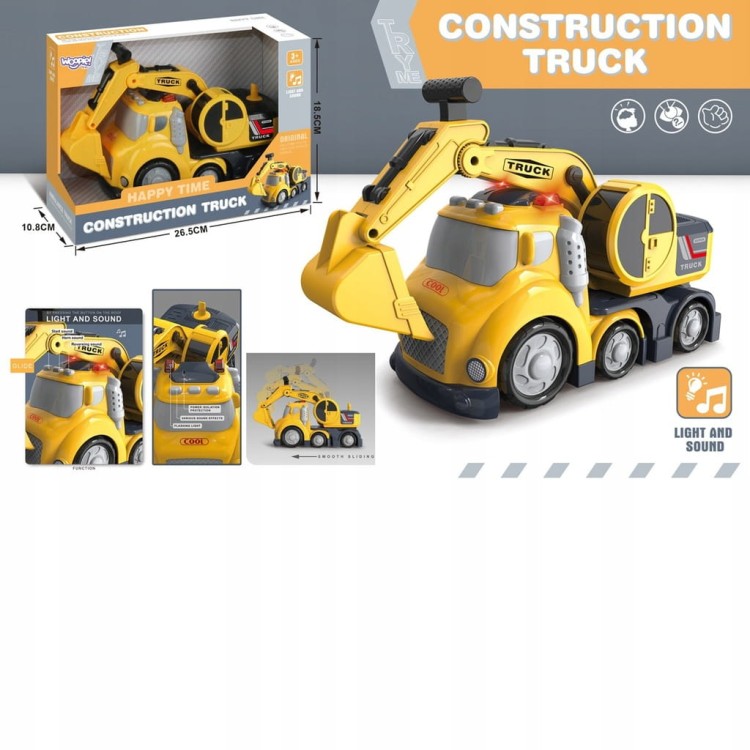 Woopie Ciężarówka budowlana z łyżką + dźwięk