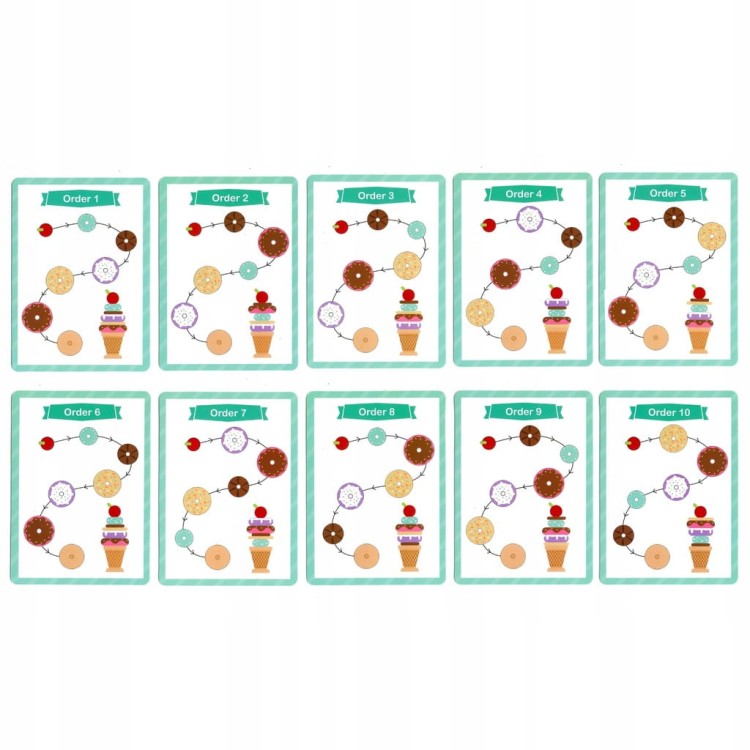 Woopie Green Drewniane lody - układanka Montessori cukiernia dla dzieci.