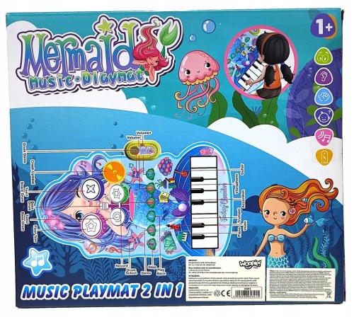 WOOPIE Interaktywna mata muzyczna Syrenka 2w1