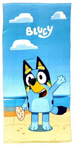 Ręcznik kąpielowy Bluey na plaży 70 x 140 cm