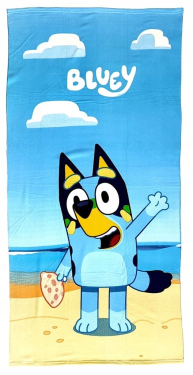 Ręcznik kąpielowy Bluey na plaży 70 x 140 cm