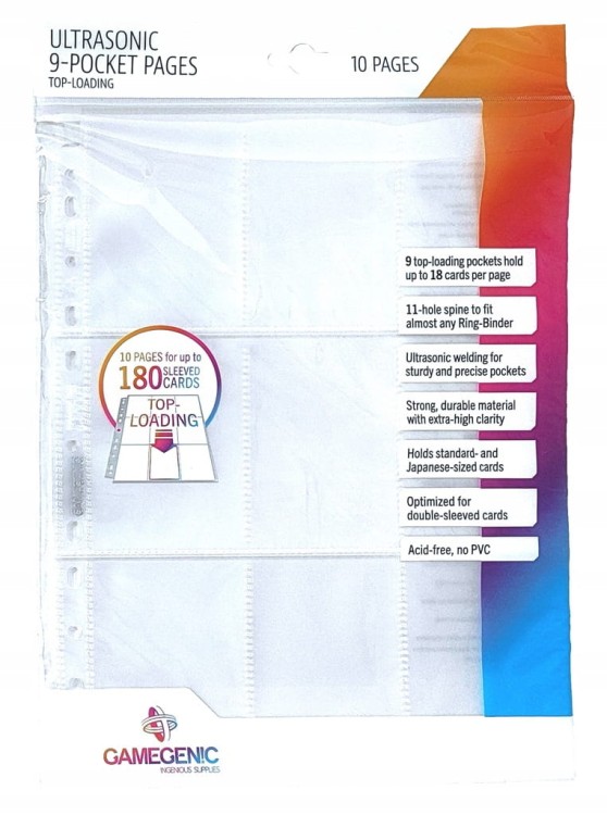 Koszulki Gamegenic: Ultrasonic 9-Pocket Pages Toploading (10 szt)