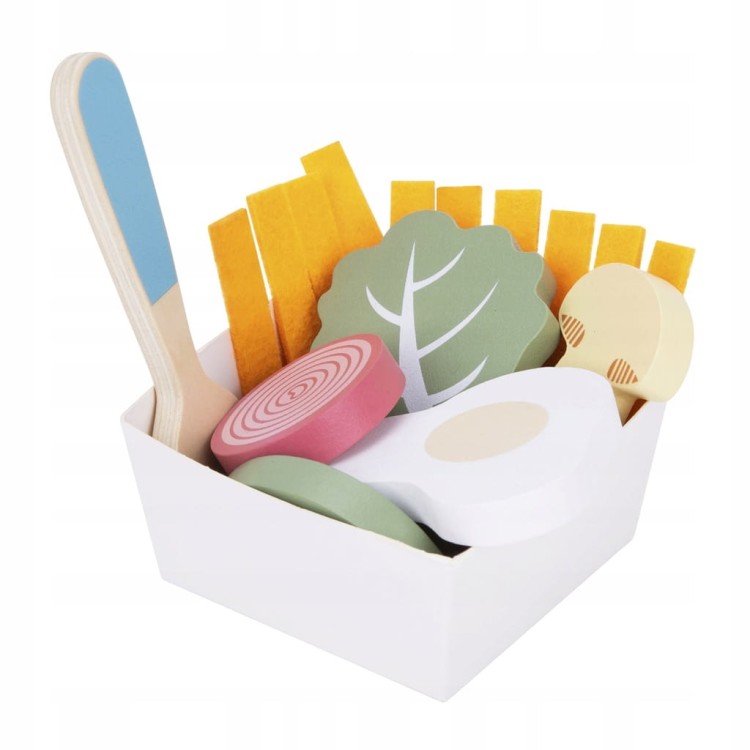 Woopie Green Drewniany zestaw śniadaniowy ze stolikiem