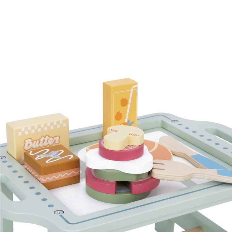 Woopie Green Drewniany zestaw śniadaniowy ze stolikiem