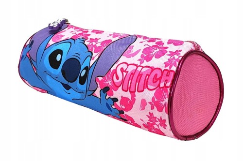 Różowy piórnik tuba z uchwytem Disney Stitch 22 x 8 cm