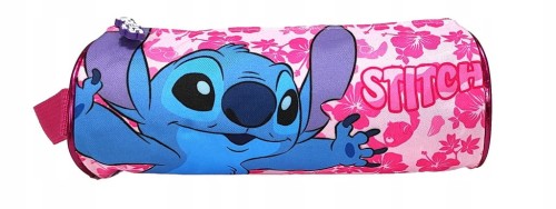 Różowy piórnik tuba z uchwytem Disney Stitch 22 x 8 cm