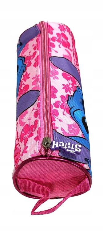 Różowy piórnik tuba z uchwytem Disney Stitch 22 x 8 cm