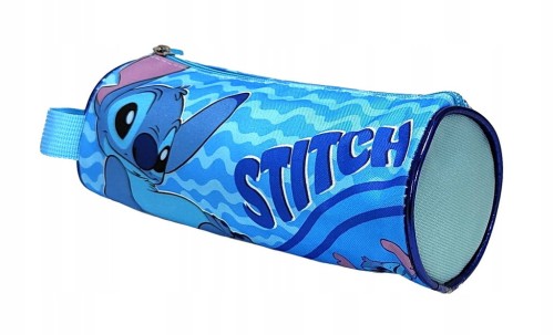 Niebieski piórnik tuba z uchwytem Disney Stitch 22 x 8 cm