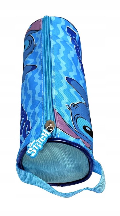 Niebieski piórnik tuba z uchwytem Disney Stitch 22 x 8 cm