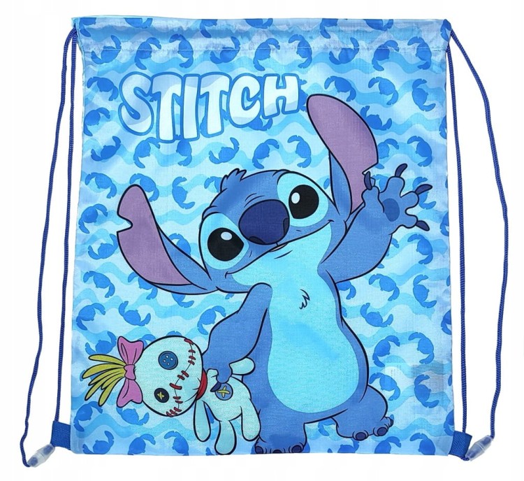 Niebieski worek, torba sportowa Disney Stitch 40 x 34 cm